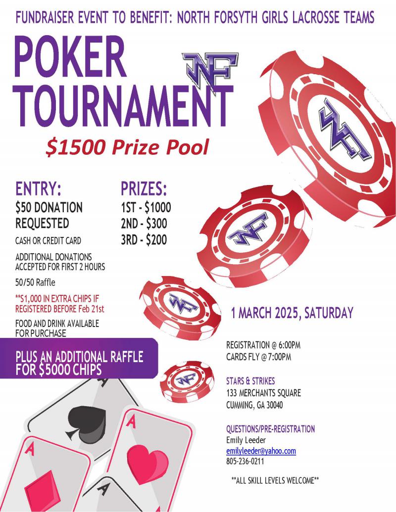 Poker Tournament to Benefit NFHS Girls Lacrosse - Stars and Strikes at 5thstreetpoker.com